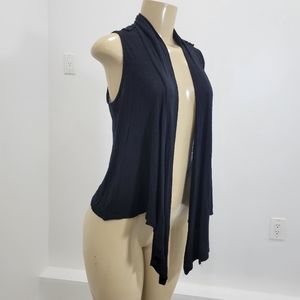 y2k Skater Grunge Flowing Black Crochet Lace Bolero Open Front Cardigan Vest